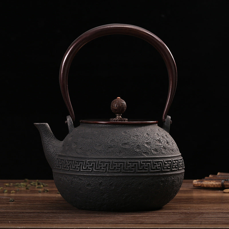Antique Japanese Old Iron Pot - Grey - grey iron metal Pot teapot