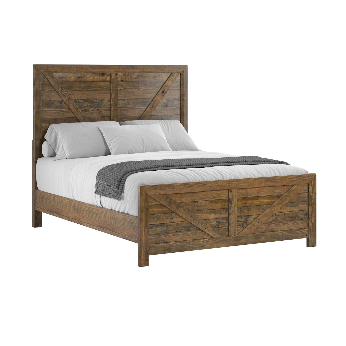 Lisque Wooden Queen Bed | Brown - Default - beds