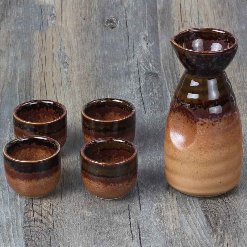 Ceramic Pot Set With Cups - - brown ceramics cups pots