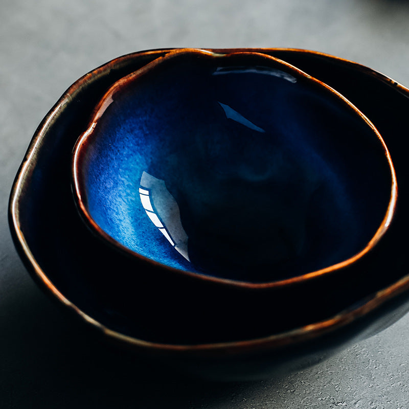 Unique Creative Ceramic Bowl - - blue bowl Ceramic Tableware