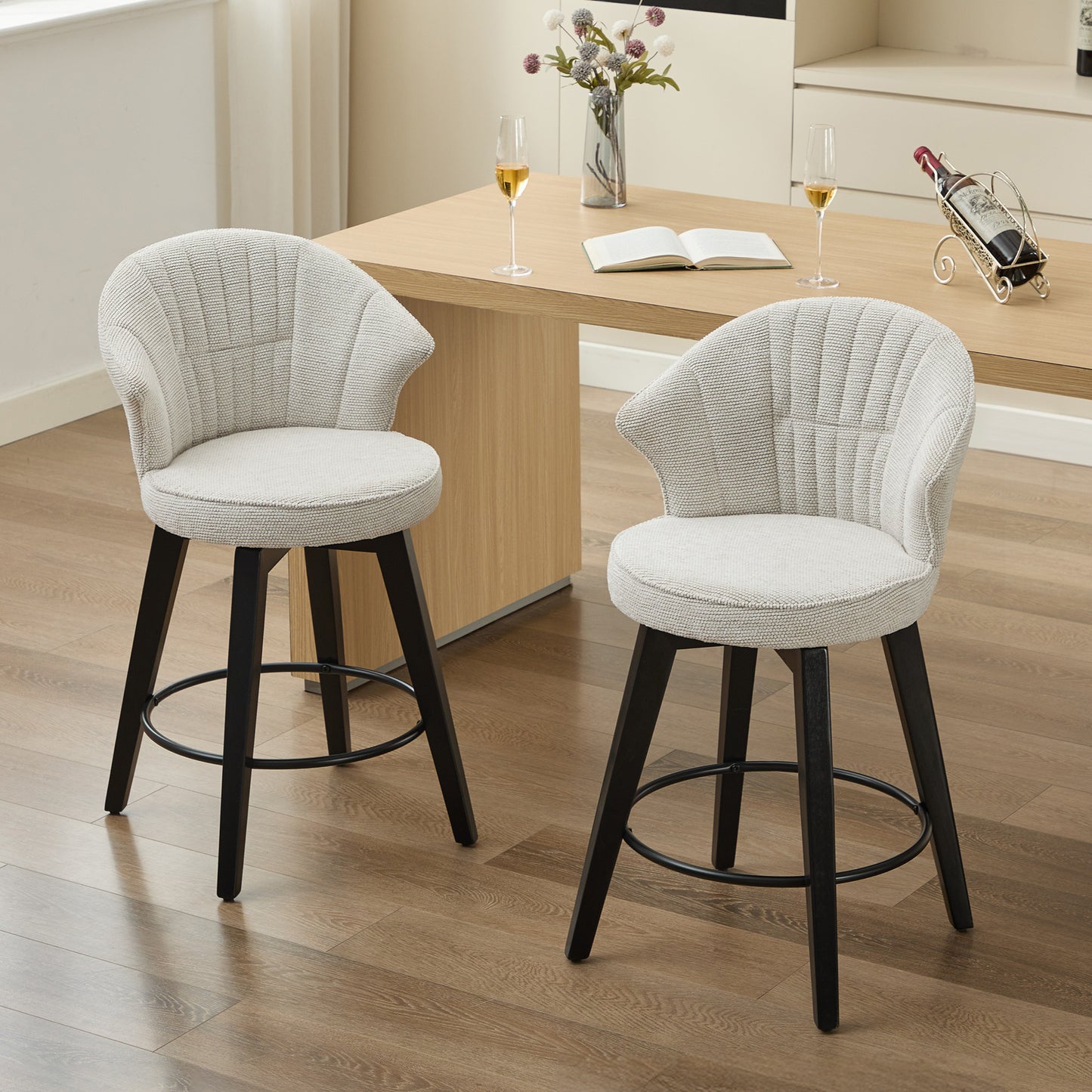Peden Swivel Counter Stools | Set of 2 | White - Default - bar stools