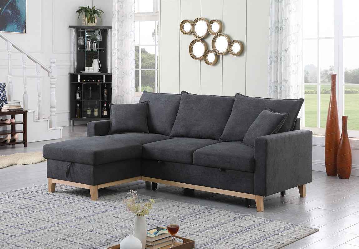 Colton 84" Sectional Sofa | Dark Gray - - sofa