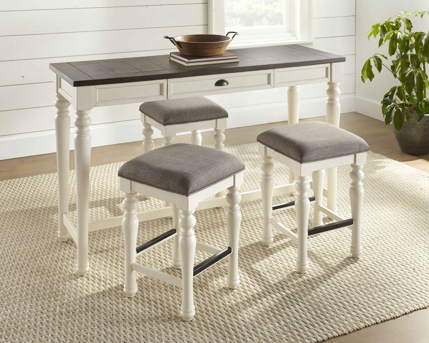 Jinir 4-Piece Bar Table Set | White - Default - bar table set