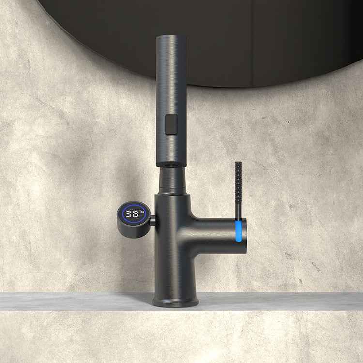 Boncea Pull-Out & LED Bathroom Faucet - - bathroom faucet black digital faucet grey white