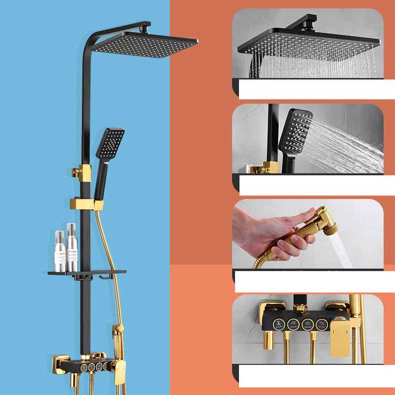 Digo Shower Faucet Set - Black Gold Hot Cold - black gold shower set silver