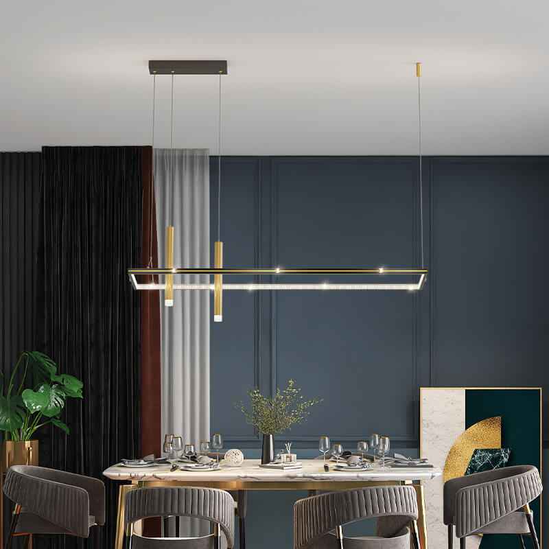 Onovo Chandelier Light Fixture - Black Gold Threetone Light - black Chandelier gold