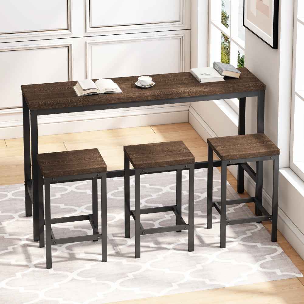 Ciluca Modern Bar Table Set | Dark Brown - Default - bar table set