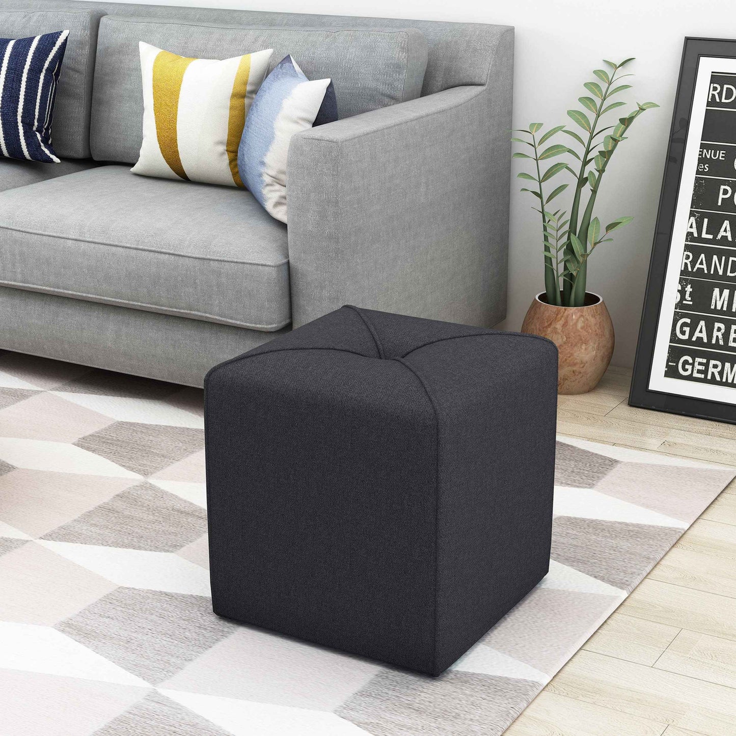 Iney Small Stool | Dark Charcoal - Default - bench