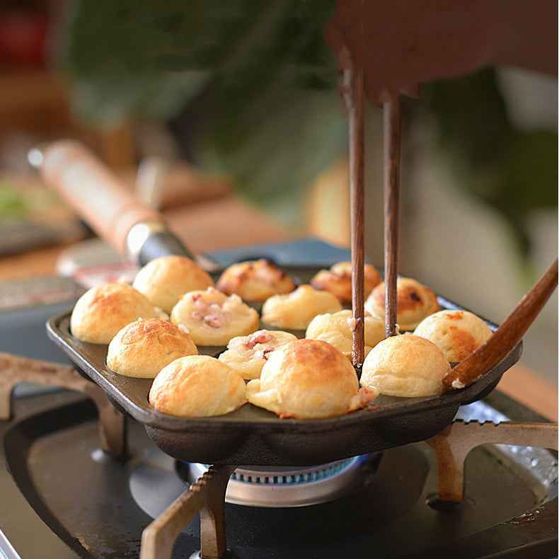 Cast-Iron Octopus Ball Pan - - black Cookware