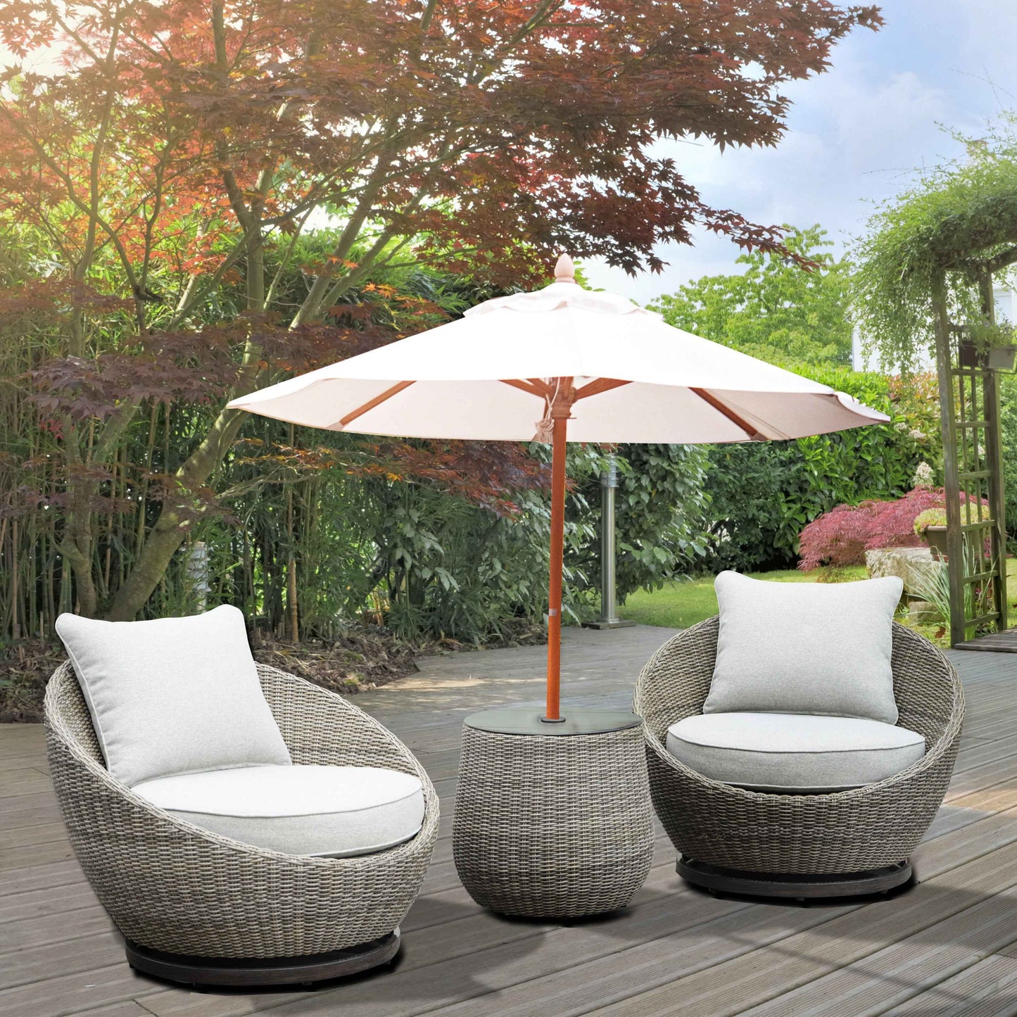 Coaline Cozy Outdoor Furniture Set | Light Grey - Default - garden furnishing