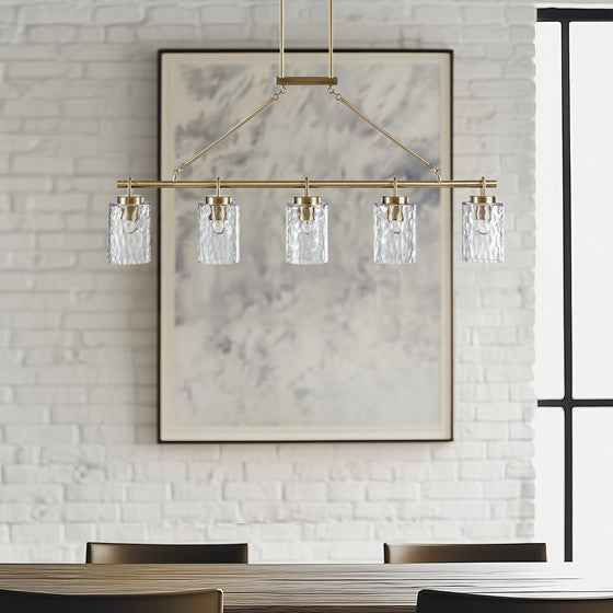 Brisob 5-light Linear Elegant Chandelier | Gold - Default - chandeliers
