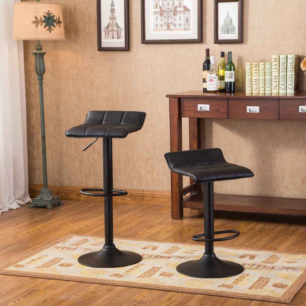 Belham Swivel Adjustable Bar Stools | Set of 2 | Black - Default - bar stools