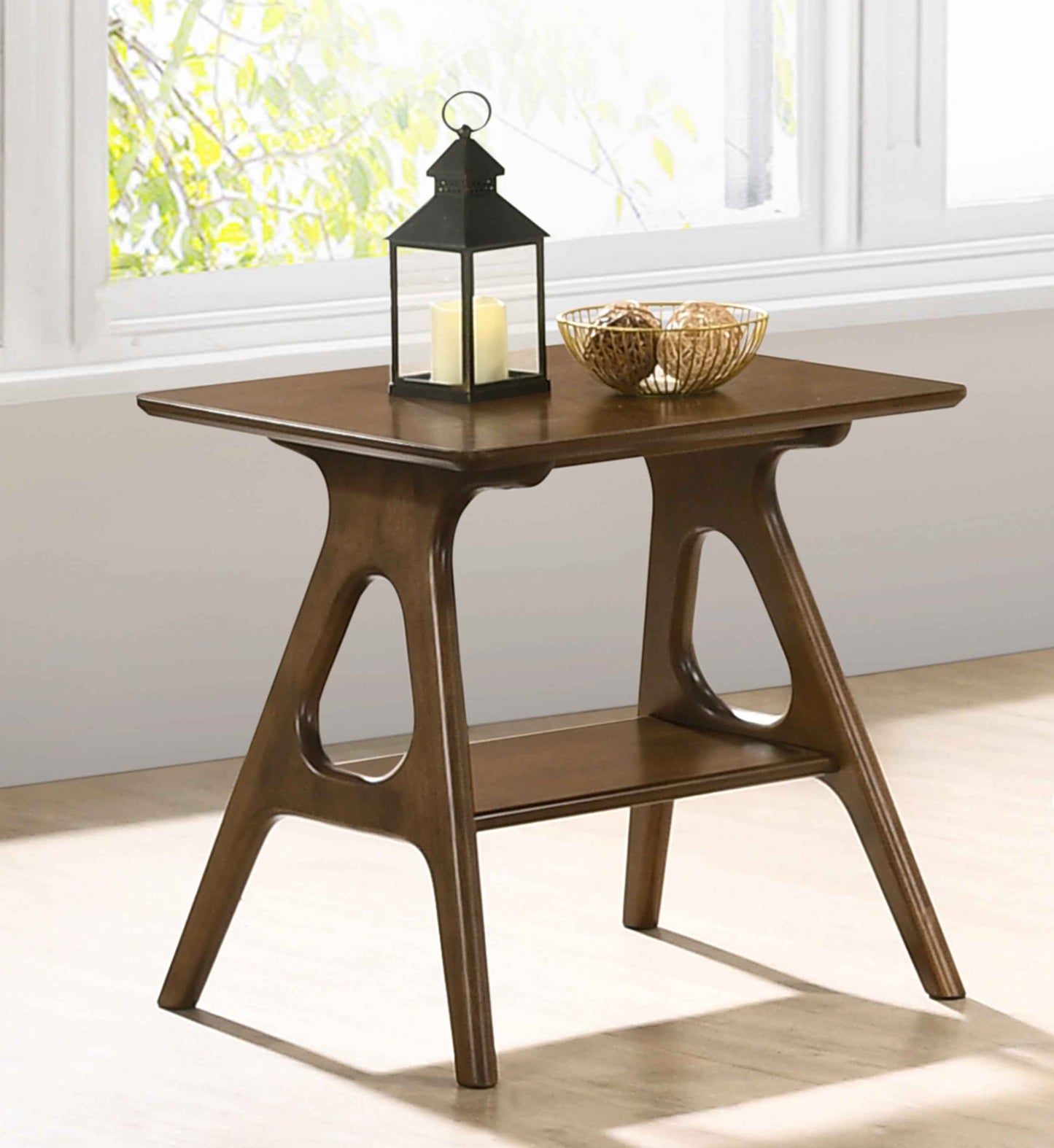 Arona Mid-Century Wooden End Table | Brown - Default - tables