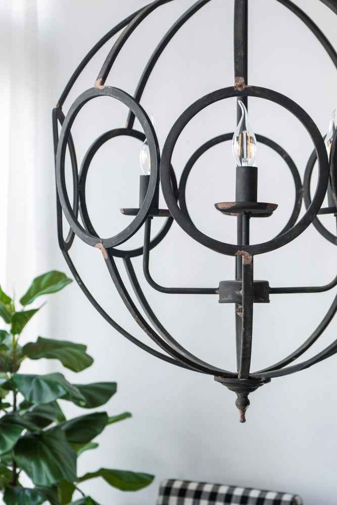 Bilinia 4-Light Industrial Metal Chandelier | Black - Default - chandeliers