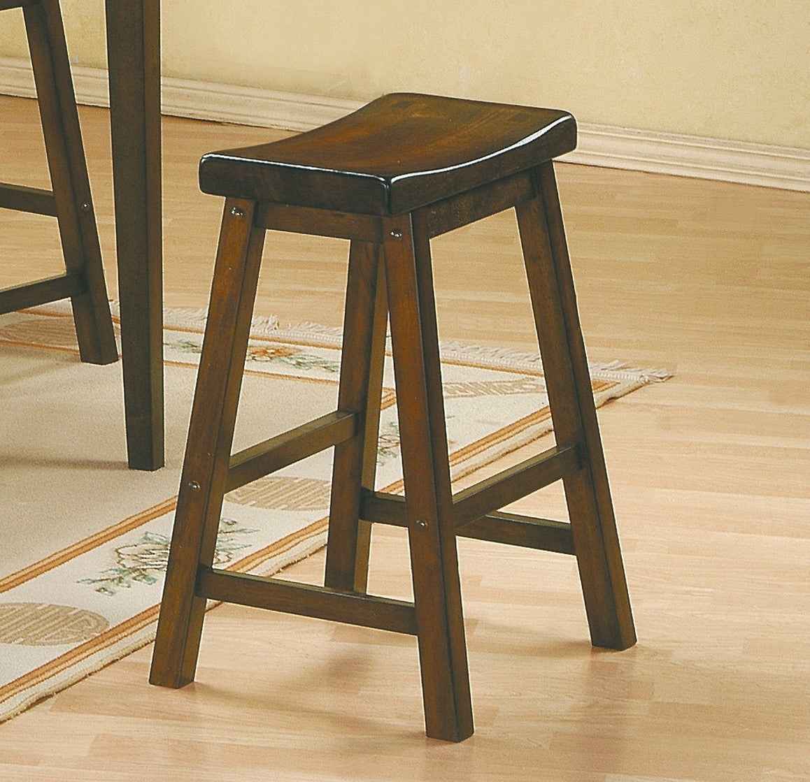 Jeras Wooden Bar Stools | Set of 2 | Dark Brown - Default - bar stools