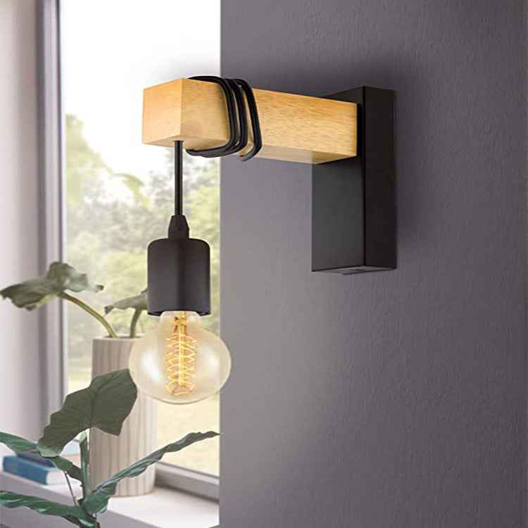 Ehhab Wood Wall Light - One Light - black Wall Light Wall pendant Wood