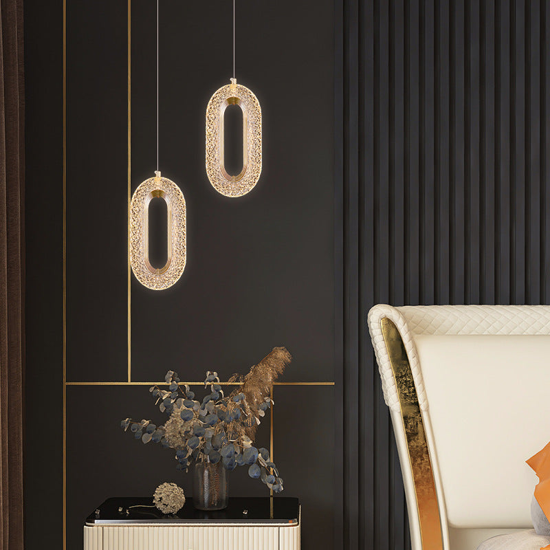 Klova Ceiling Light Fixture - Double Oval Shape - Chandelier gold Pendant