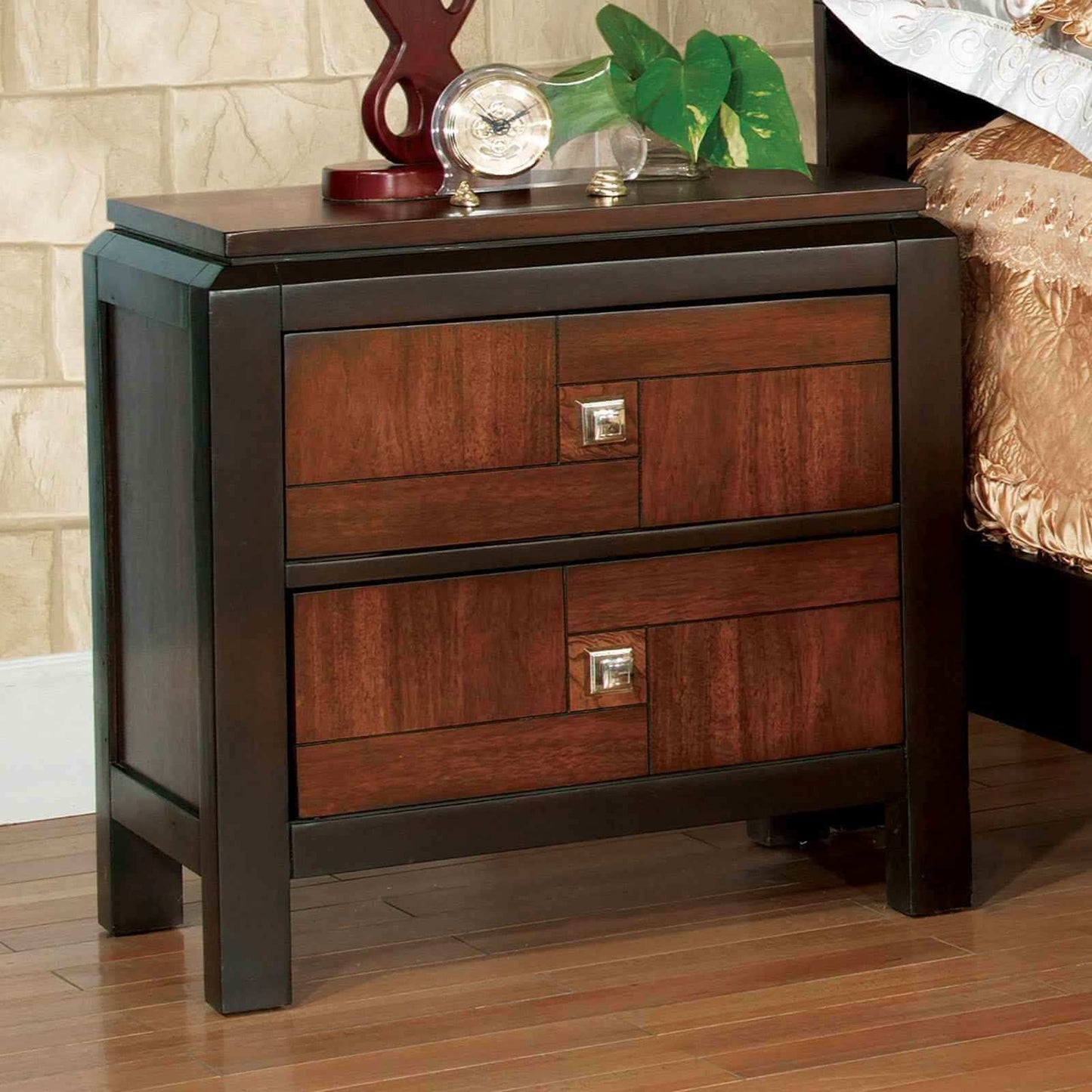 Teceri Nightstand | Acacia Walnut - Default - dark wood nightstand Wood