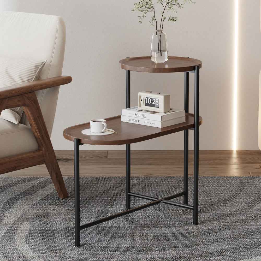 Bolden Round Side Table | Walnut Brown - Default - tables