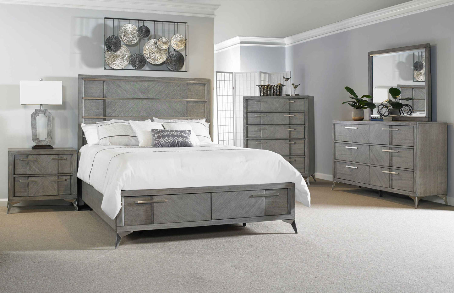 Derhom Queen Size Storage Bed | Grey - Default - beds