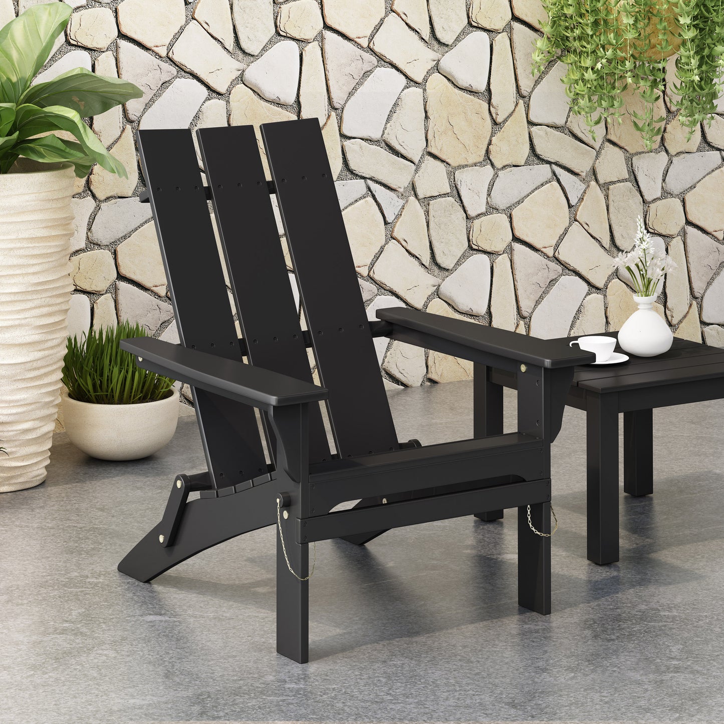 Zuma Outdoor Lounge Patio Chair | Black - Default - garden furnishing