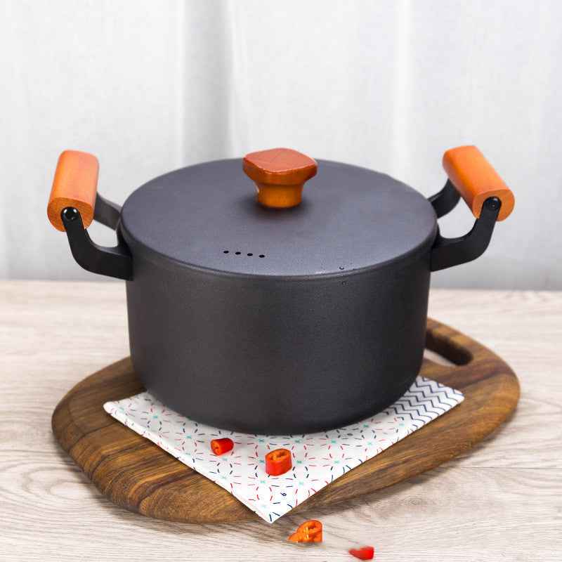 Non-Stick Household Iron Pan - 22cm Soup Pot - black Cookware Pan