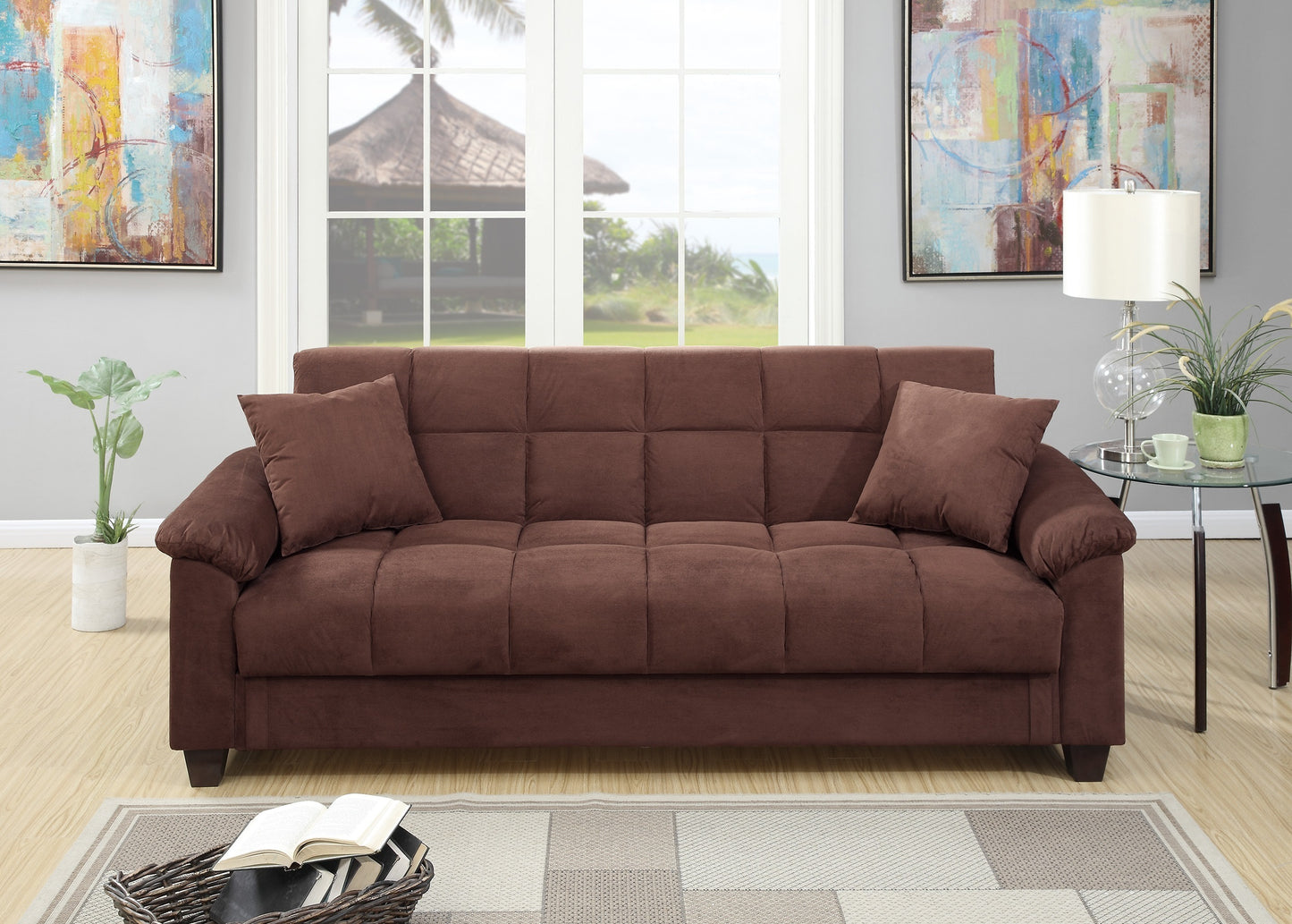 Moroh Contemporary Adjustable Sofa | Chocolate - - sofa