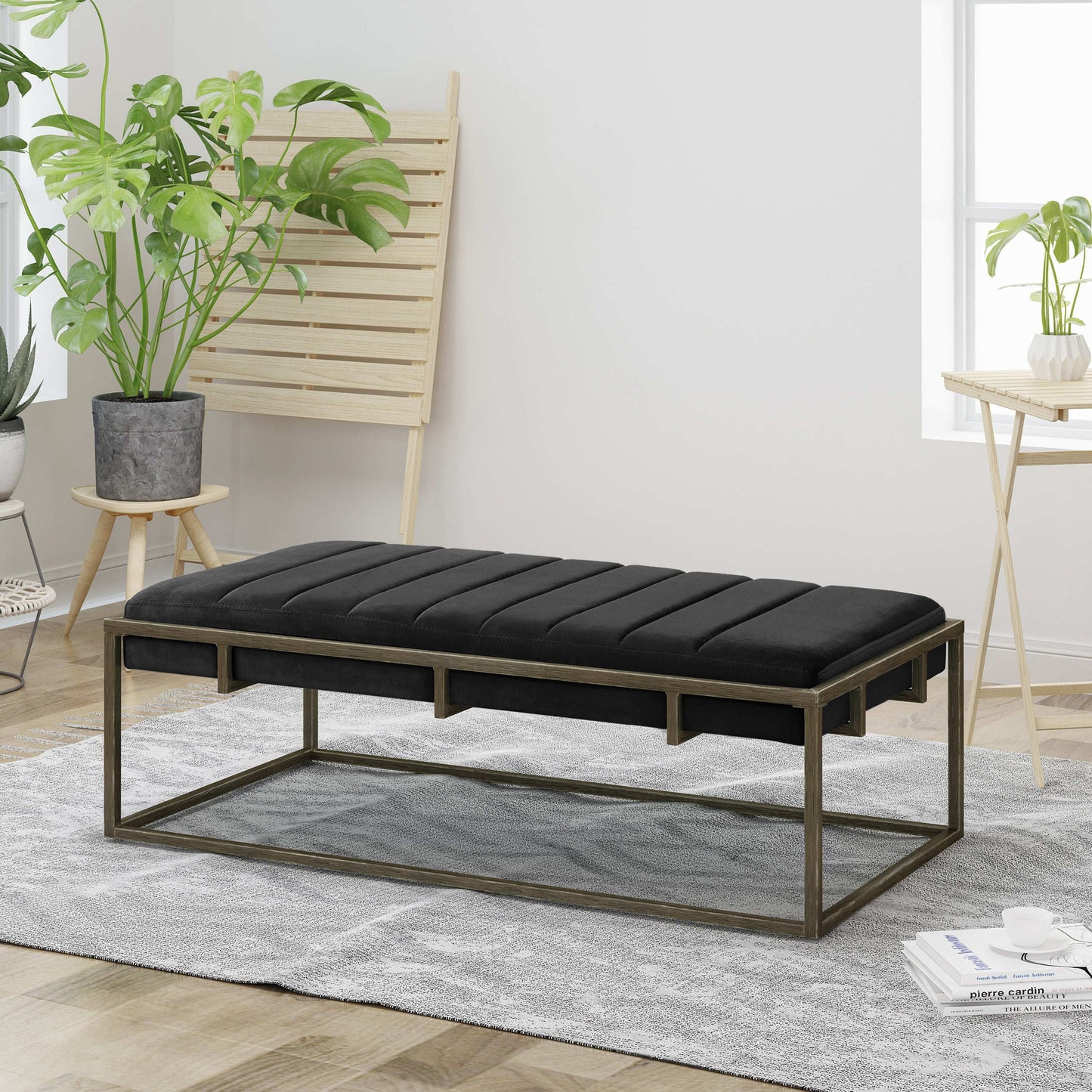 Fulden Velvet Bench | Black - Default - bench black