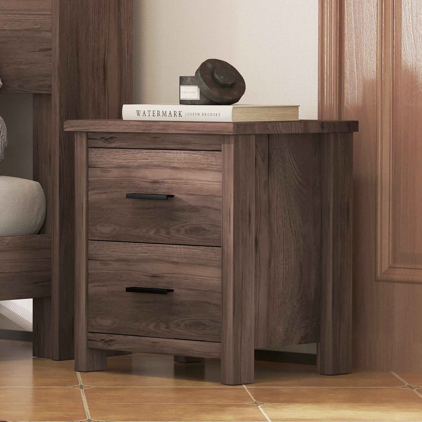 Duntia Nightstand | Dark Walnut - Default - nightstand