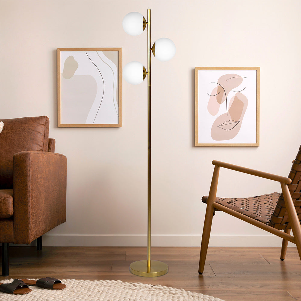 Winnov Modern Floor Lamp | 3 Light Sources | Gold - Default - floor lamps