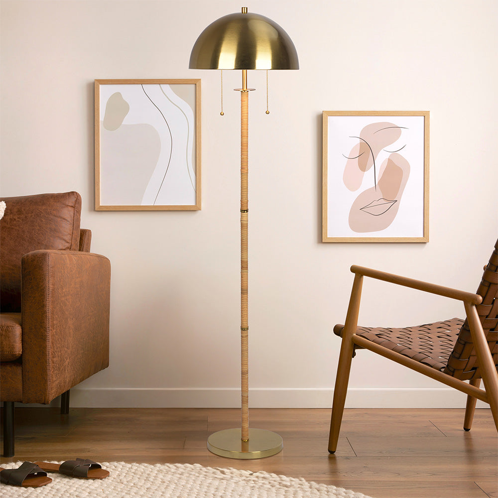 Woodo 2-Light Floor Lamp | Gold - Default - floor lamps