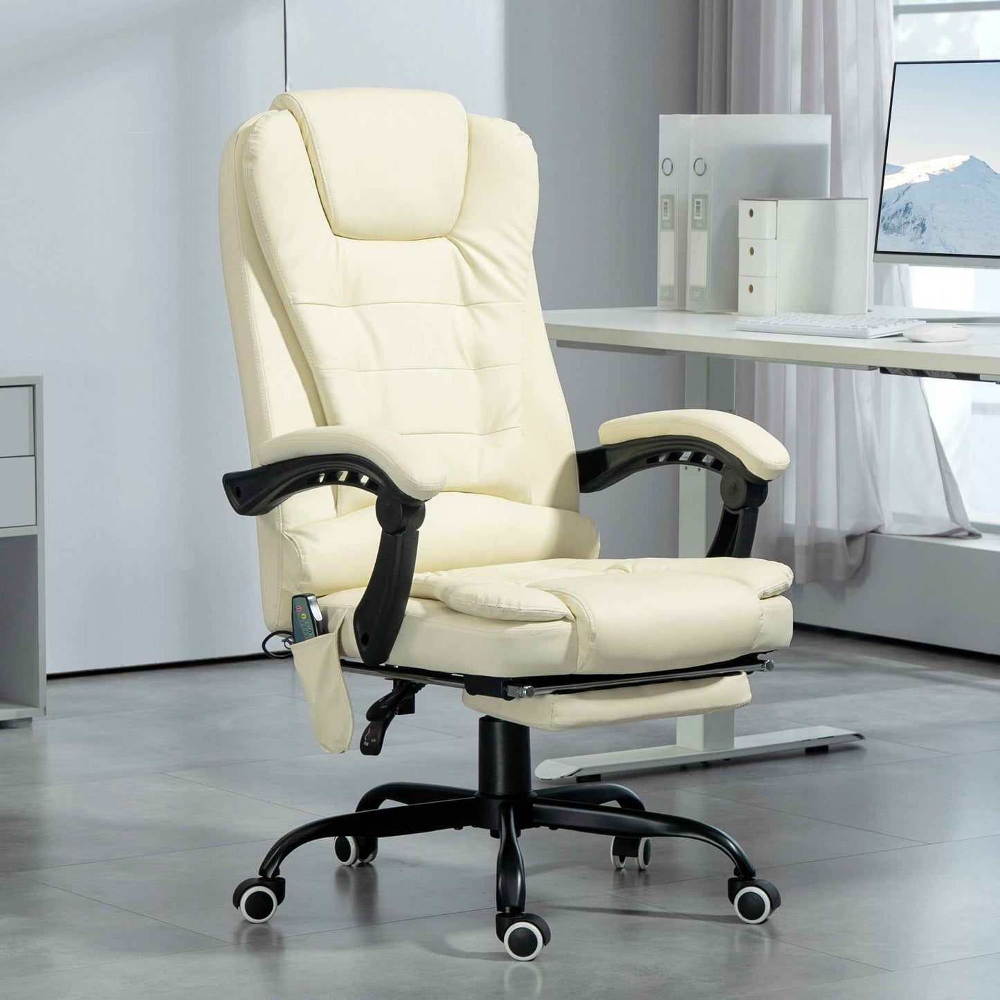 Derbol Massage Office Chair | Cream White - - chair cream office white