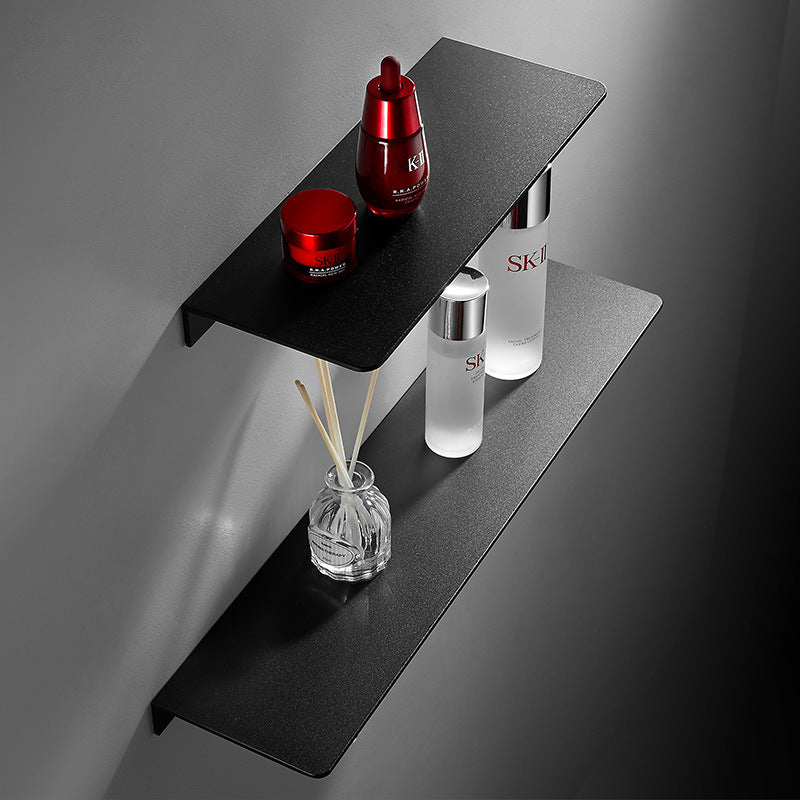 Perforation-Free Wall Mounted Shelf - - Aluminum black Rack Shelf white