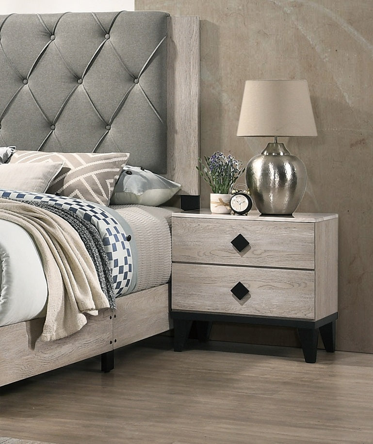 Zefed Modern Nightstand | Cream - Default - nightstand