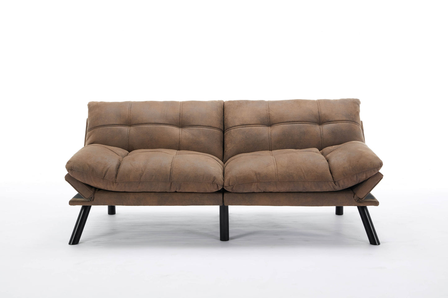 Puieru Modern Velvet Sofa | Brown - - brown sofa