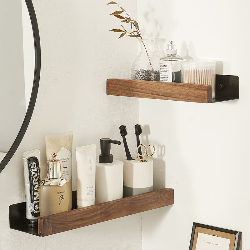 Non-Perforated Wood Shelf - - black Shelf white Wood