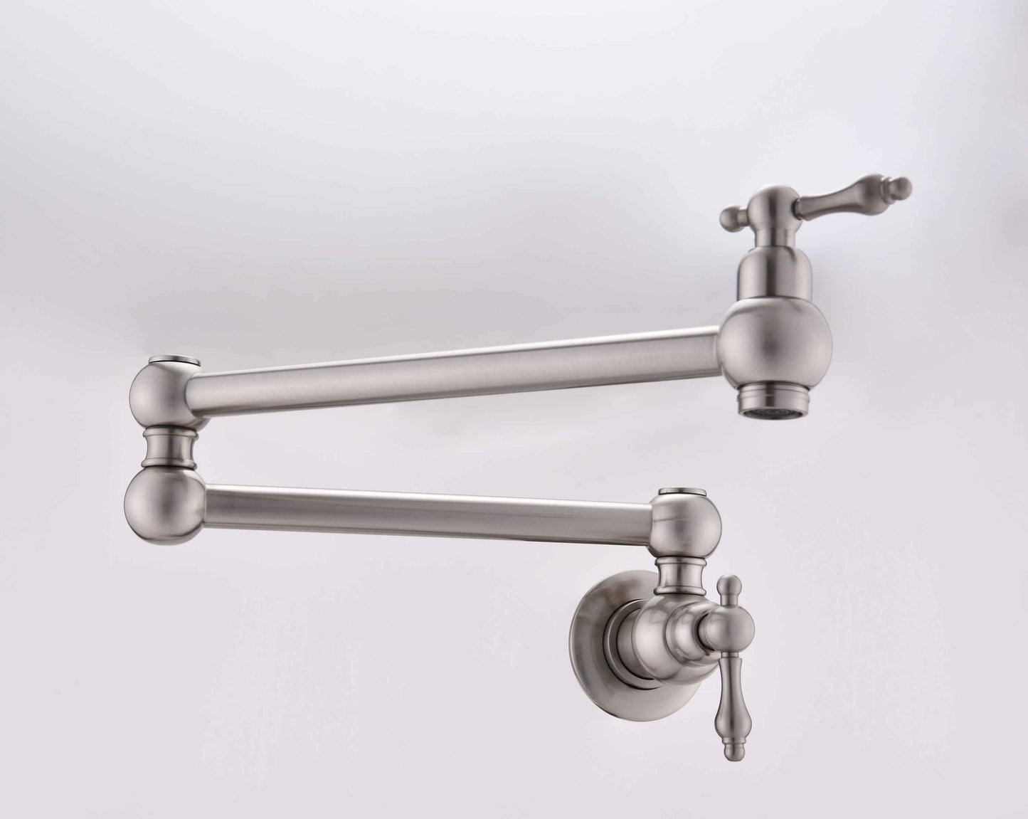 Entumeni Pot Filler Kitchen Faucet | Wall Mounted | Brushed Silver - Default - pot fillers