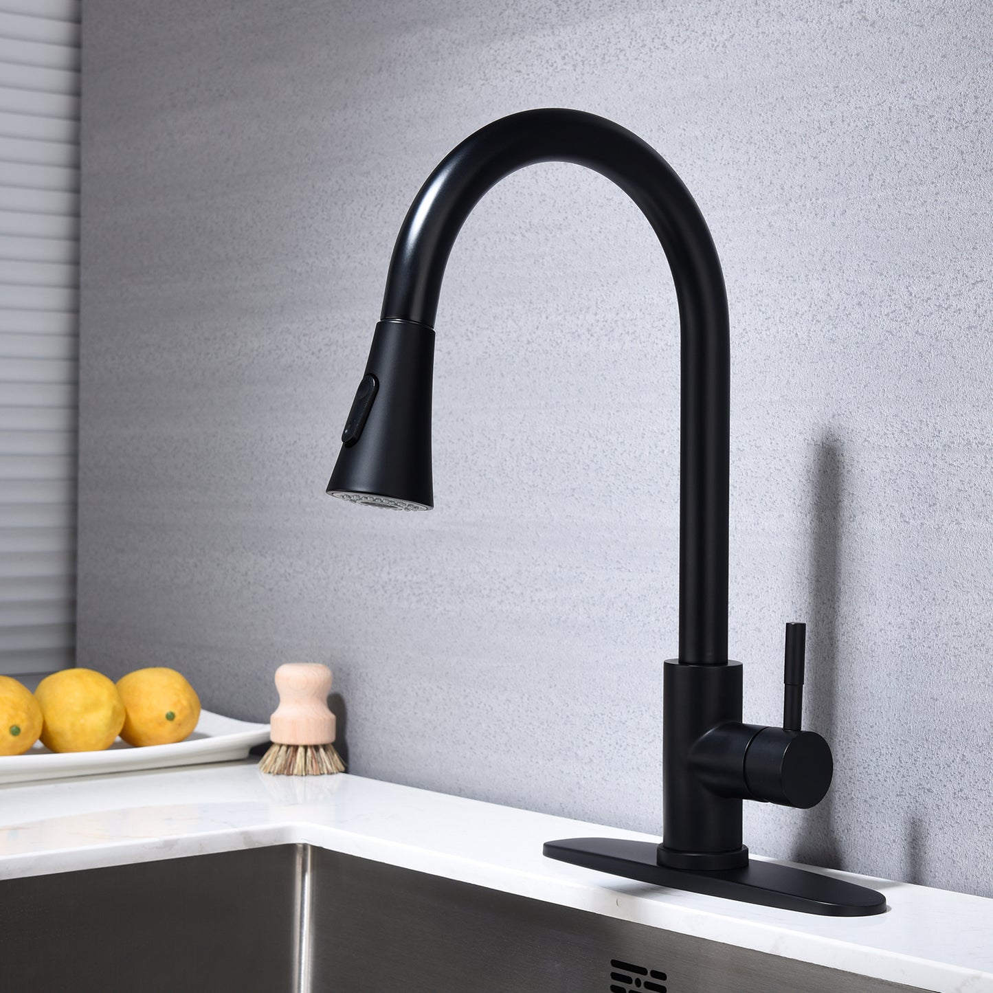 Pedist Pull-Down Kitchen Faucet | Matte Black - Default - kitchen faucets