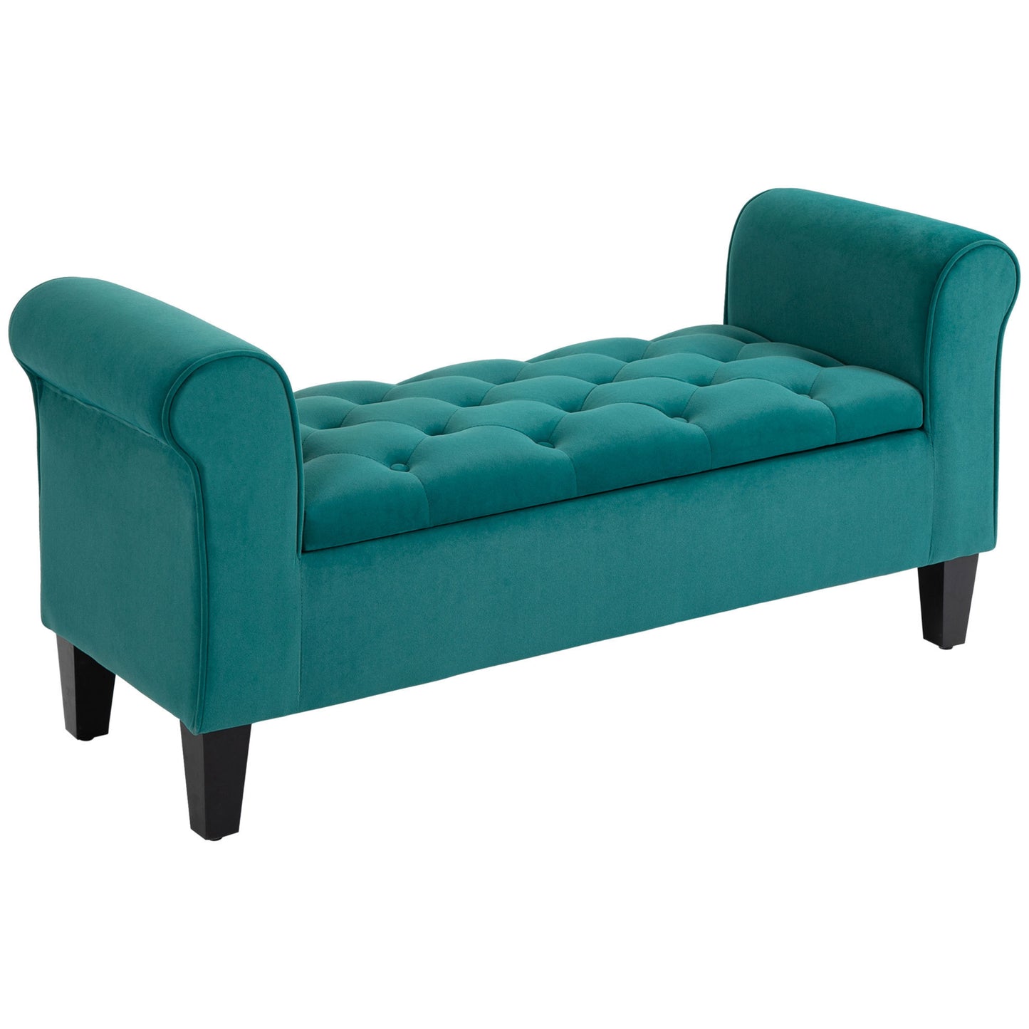 Rinehe Ottoman Storage Bench | Teal Green - Default - bench