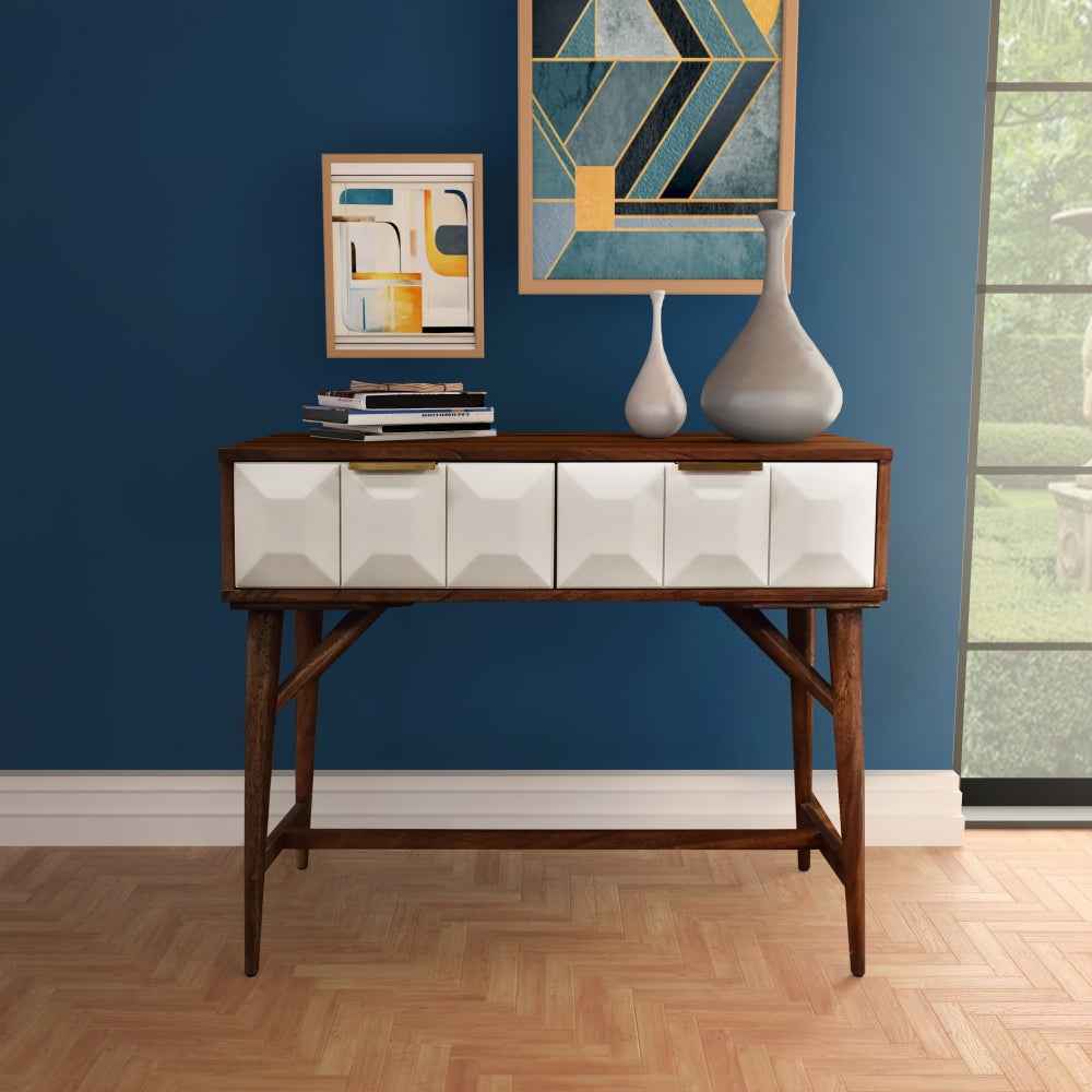 Ginny Console Table | Brown & White - Default - tables