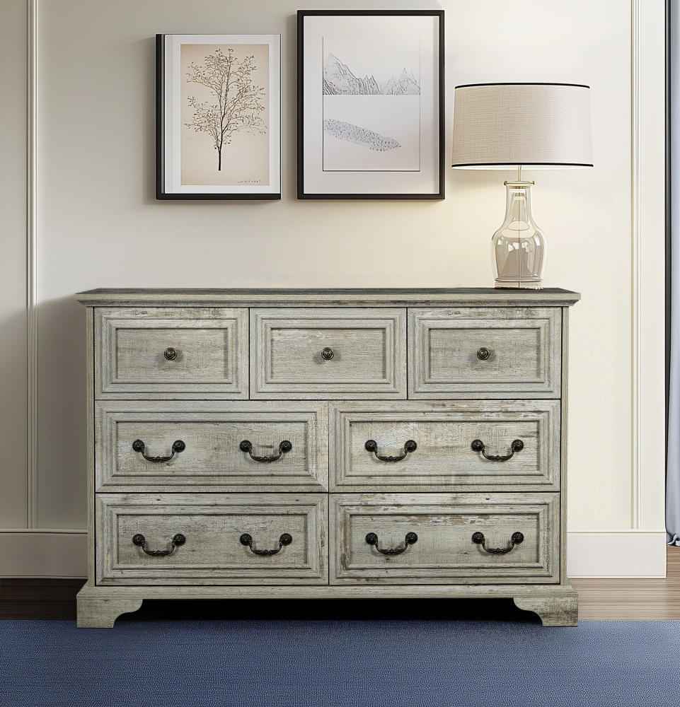 Avasea Farmhouse 7-Drawers Bedroom Dresser | Antique Grey Oak - Default - dresser