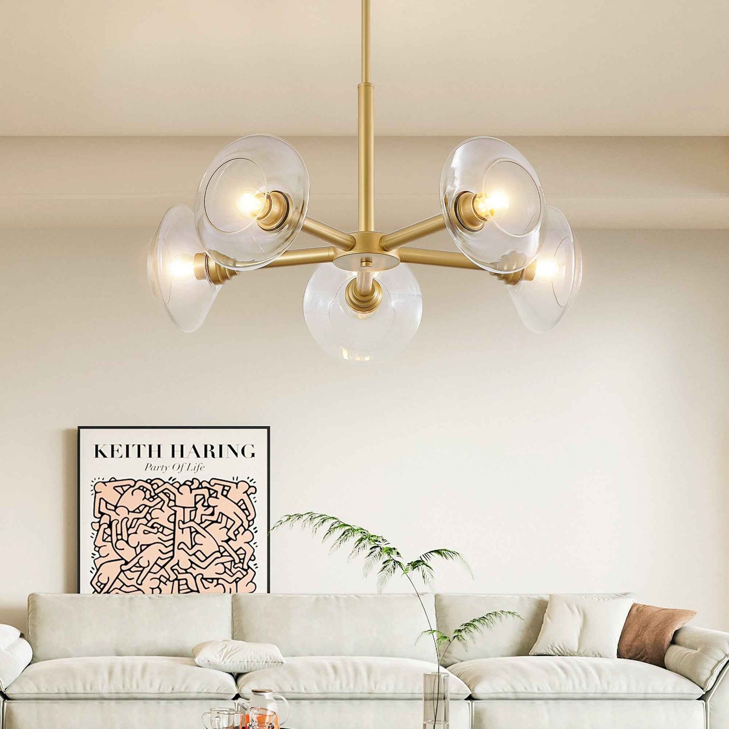 Hendo Modern 5-Light Sputnik Chandelier | Gold - Default - chandeliers