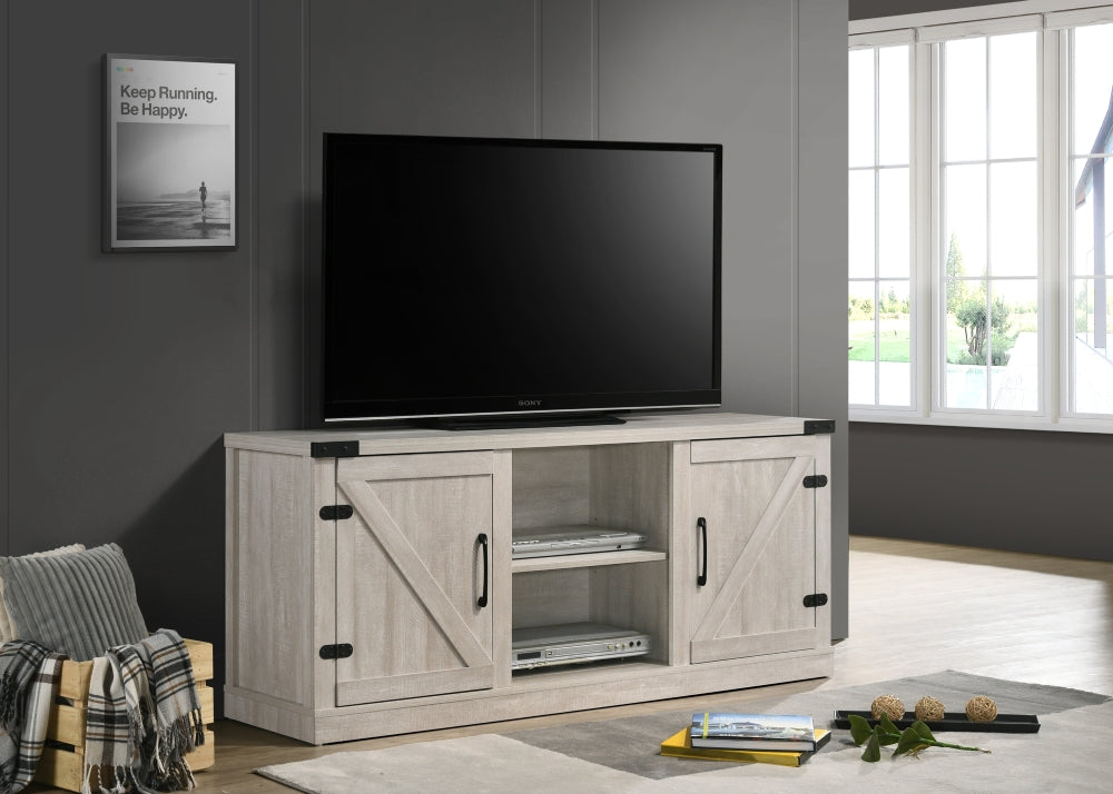 Salma Farmhouse Rustic 58' TV Stand | Dusty Gray - Default - tv console