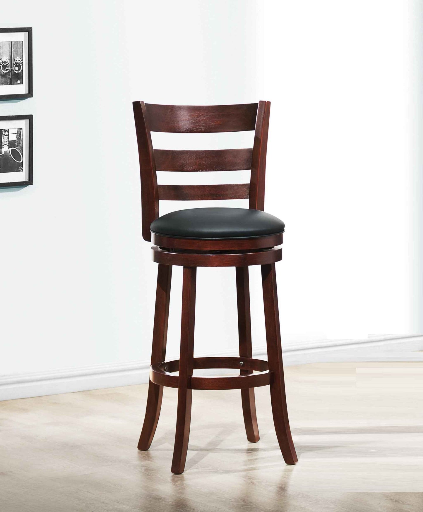 Gundu 360-Degree Swivel Bar Stool | 1 Piece | Dark Cherry - Default - bar stools