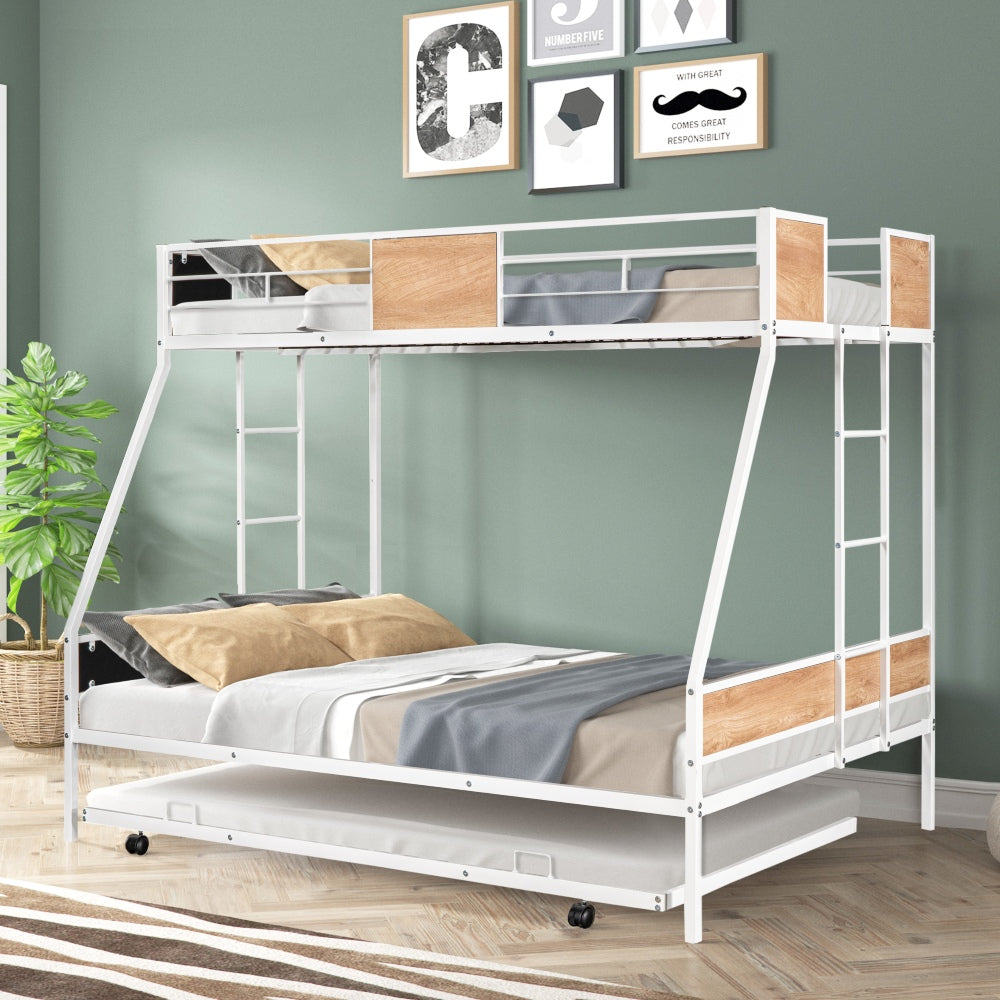 Lonima Metal Bunk Bed | Twin Over Full | White - Default - beds