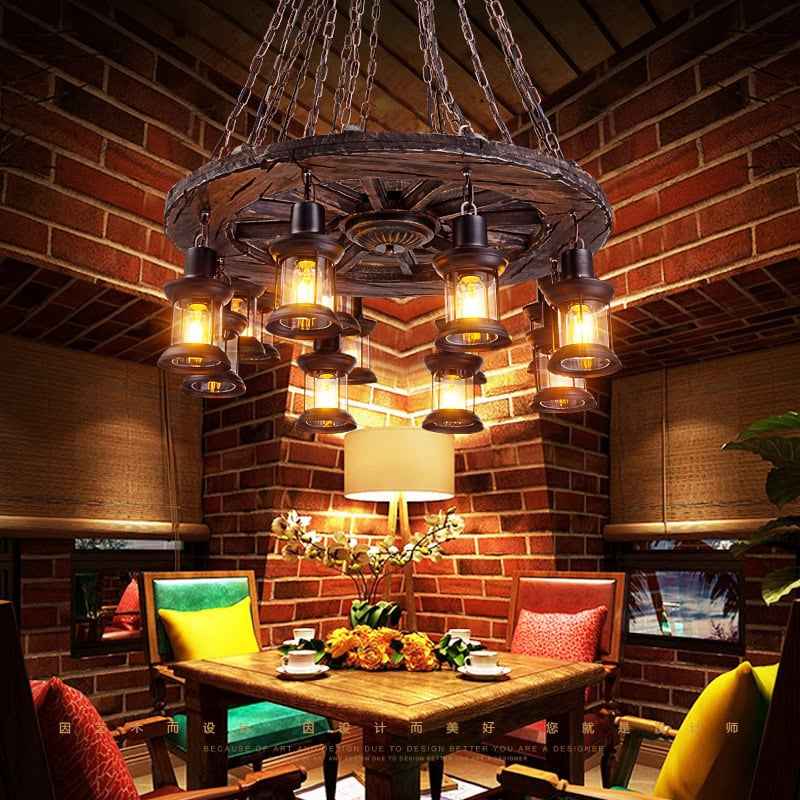 Mezea Chandelier Light Fixture - - brown Chandelier Wood