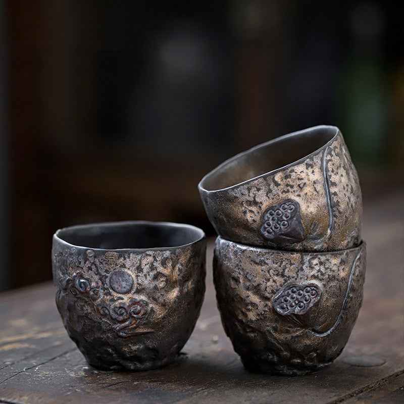 Gilt Ceramic Tea Cup - - ceramic cup