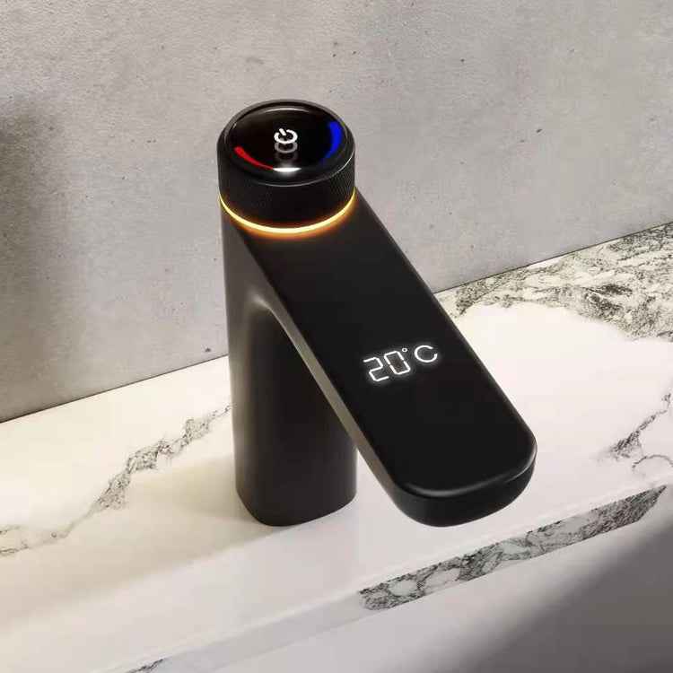 Ambi LED Display Bathroom Faucet - Black - black chrome temperature display