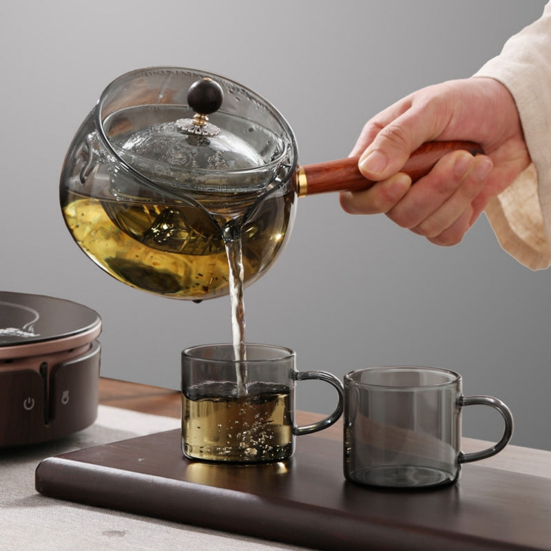 Rotary Heat-Resistant Glass Teapot - - glass tea pot