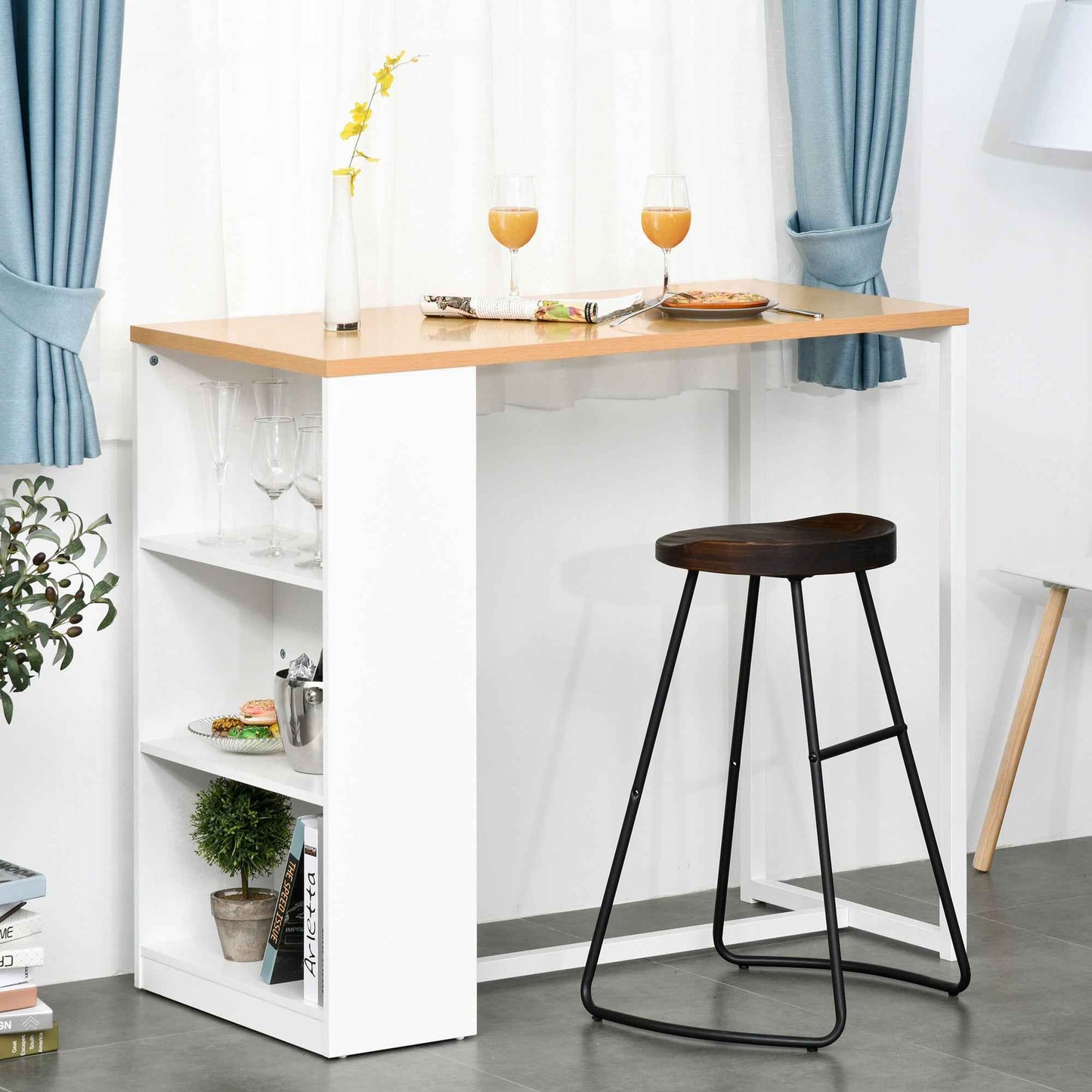 Tumiv Modern Bar Table | White - Default - bar table